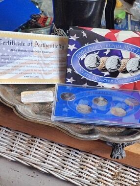 2004 Philadelphia Mint State Quarter Collection with Certificate& Silver Bar